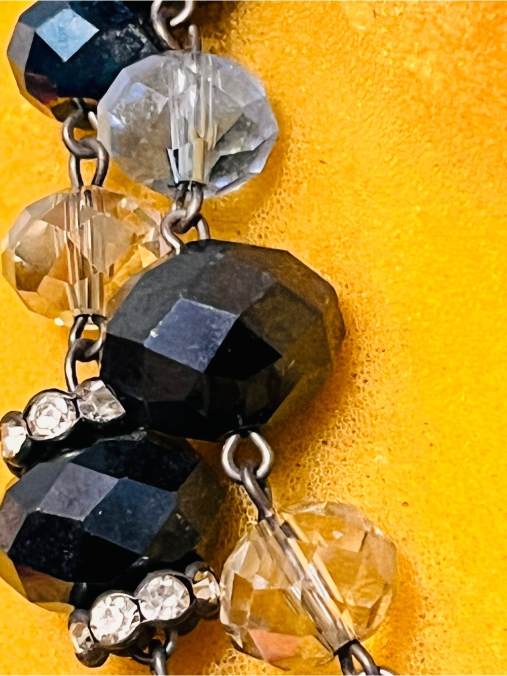 Trifari Two-Strand Faceted Blue and Clear Crystal Necklace - Picture 4 of 5
